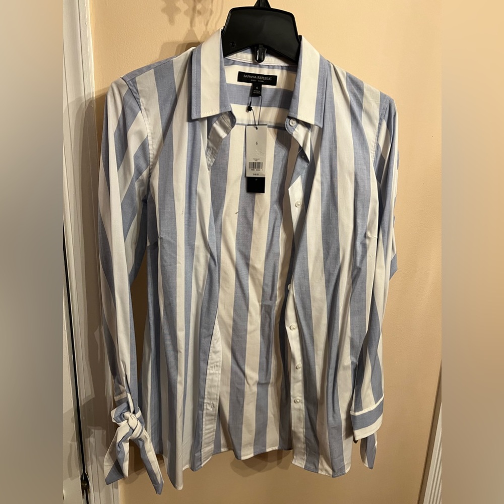 Banana Republic Riley blue stripe buttoned down shirt